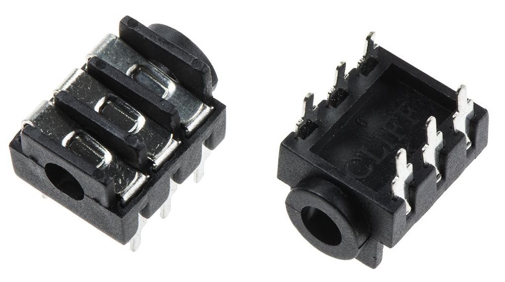 Audiosteckverbinder, Buchse, Stereo, Rechter Winkel, 3.5 mm, Packung à 5 Stück